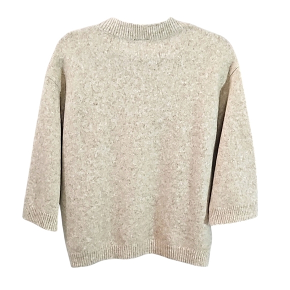 Ann Taylor Crewneck Button-Shoulder Detail 3/4 Sleeve Sweater Size Small - Picture 2 of 14